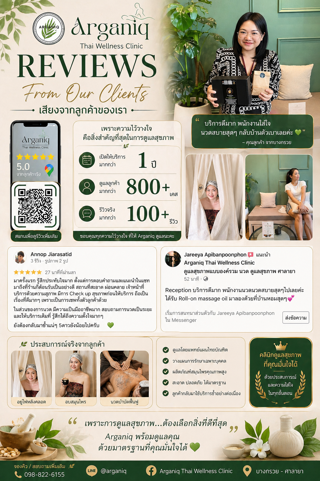 รีวิวจากลูกค้า Arganiq Thai Wellness Clinic