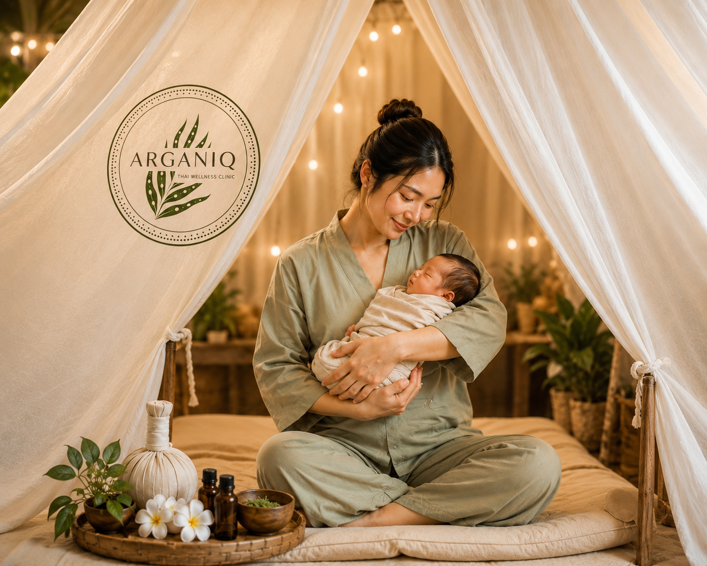 โปรแกรมอยู่ไฟหลังคลอด Arganiq Thai Wellness สำหรับคุณแม่และทารก